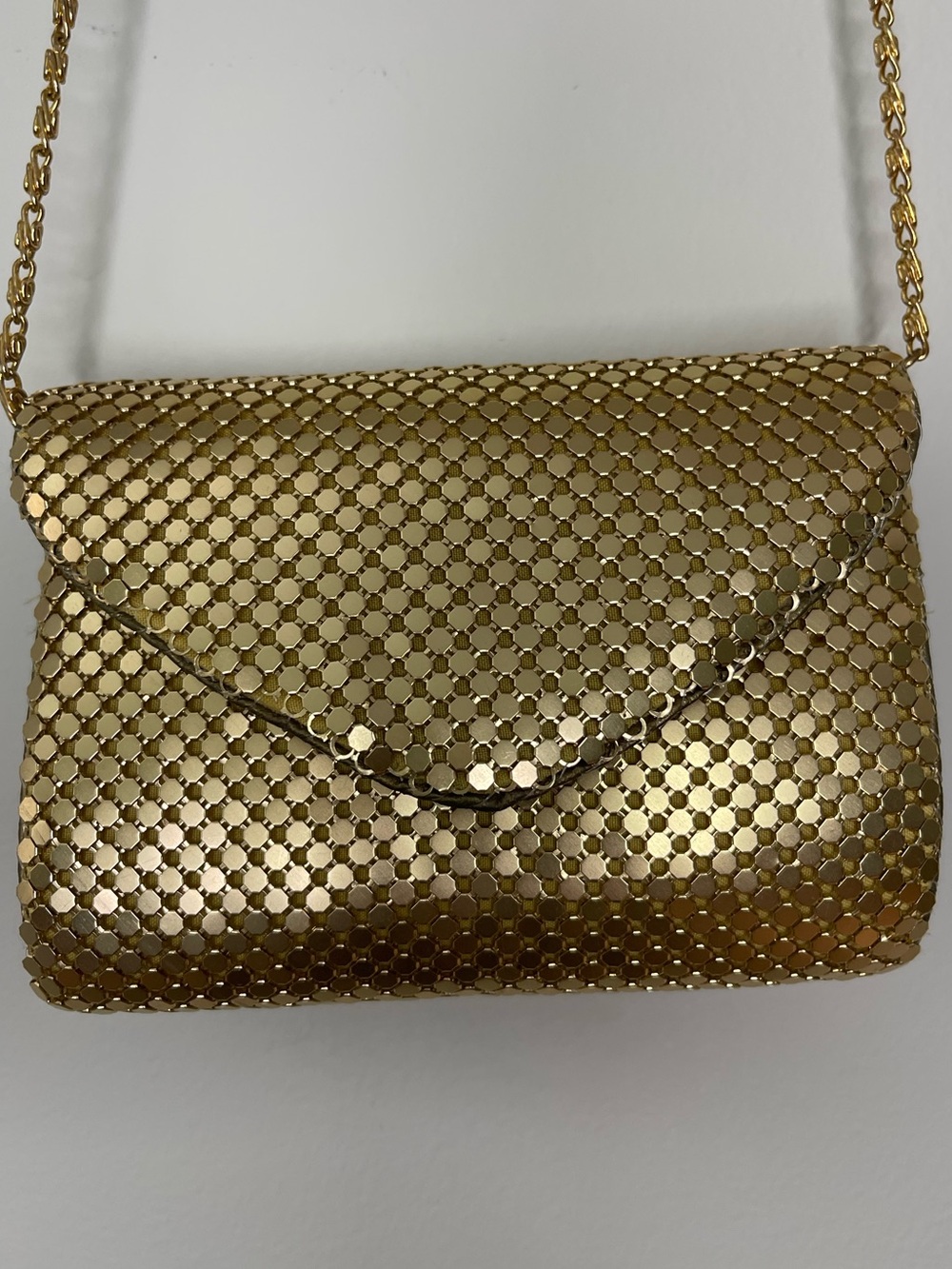 Vintage Y&S Original Gold Metal Mesh Chain Shoulder Evening Bag